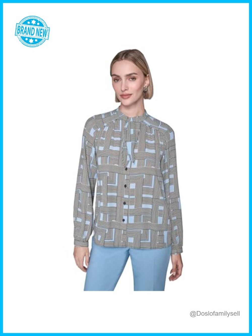 Karl Lagerfeld Long Sleeve Soft Suiting Blouse